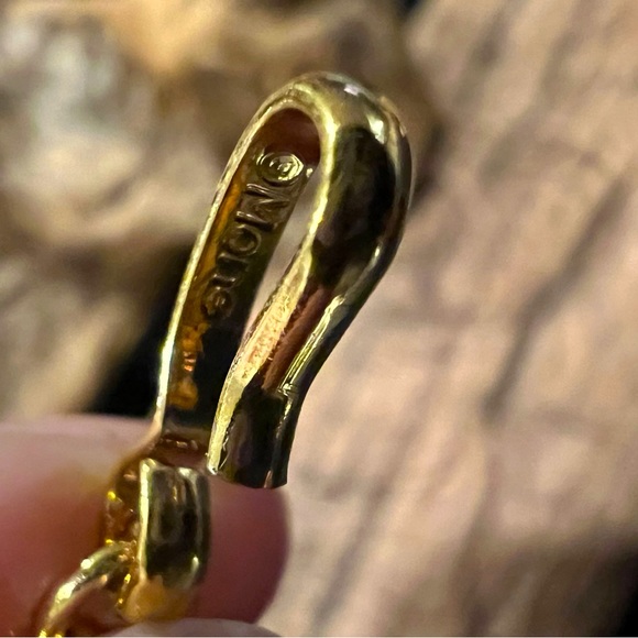 Signed MONET Necklace Gold Tone Multi Strand Statement Chain 18” Hematite - Picture 7 of 8